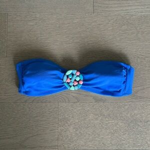 Xhilaration Blue Bikini Top with Colorful Center